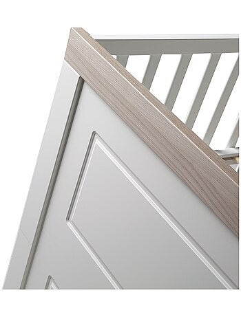 ROBA Lit bébé évolutif "Felicia" - 70x140 - Convertible - Hauteur Réglable - Blanc/Décor 'Luna elm'