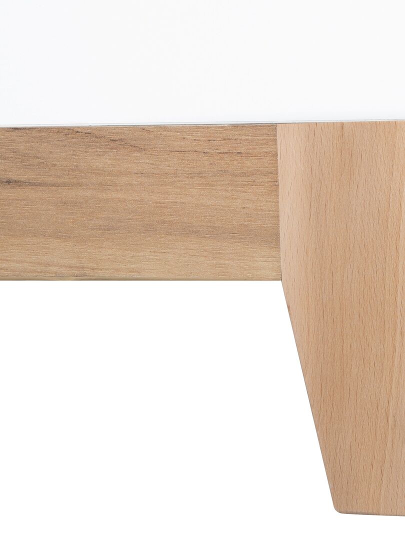 ROBA Lit bébé évolutif "Finn" Rétro - 70x140 - Hauteur Réglable - 0 à 7 Ans - Blanc/Décor Chêne Doré Blanc - Kiabi
