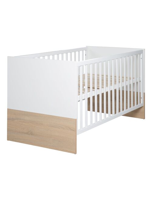 Lit bébé évolutif avec tiroir - CHIARA - 120x60 cm - Blanc - Kiabi