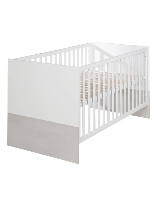 Lit bébé évolutif avec tiroir - CHIARA - 120x60 cm - Blanc - Kiabi