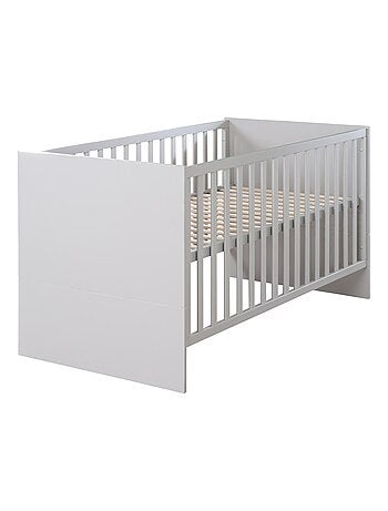 ROBA Lit Bébé Évolutif Lea en Bois - Convertible En Lit Junior - Hauteur Réglable - Gris Clair