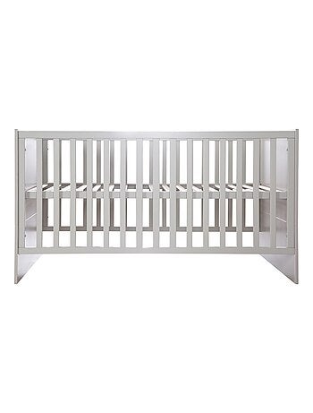 ROBA Lit Bébé Évolutif Lea en Bois - Convertible En Lit Junior - Hauteur Réglable - Gris Clair