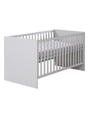 ROBA Lit Bébé Évolutif Lea en Bois - Convertible En Lit Junior - Hauteur Réglable - Gris Clair