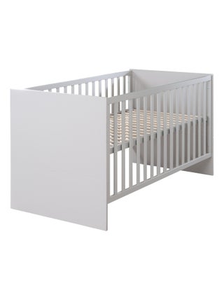 ROBA Lit Bébé Évolutif Lea en Bois - Convertible En Lit Junior - Hauteur Réglable - Gris Clair