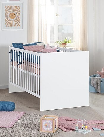 ROBA Lit Bébé Évolutif Lilo - Hauteur Réglable - 70x140cm - Blanc