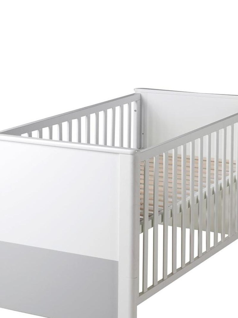 ROBA Lit bébé évolutif "Linus" - 70x140 - Convertible - Hauteur Réglable - 0 à 7 Ans - Blanc/Gris Blanc - Kiabi