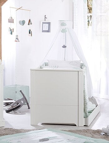 ROBA Lit bébé évolutif "Maxi" - 70x140 - Convertible - Réglable en hauteur - Blanc