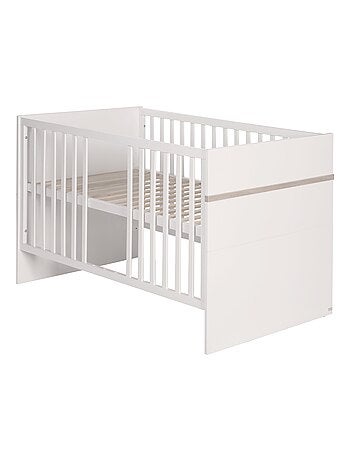 ROBA Lit bébé évolutif "Moritz" - 70x140 - Convertible - Hauteur Réglable - Blanc/Décor 'Luna elm'