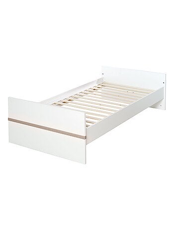 ROBA Lit bébé évolutif "Moritz" - 70x140 - Convertible - Hauteur Réglable - Blanc/Décor 'Luna elm'