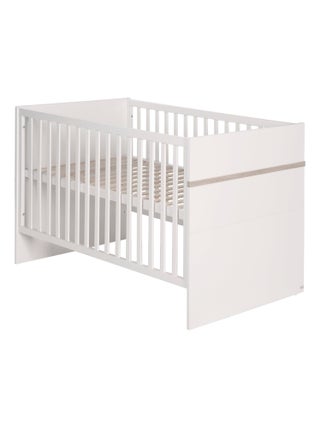 ROBA Lit bébé évolutif "Moritz" - 70x140 - Convertible - Hauteur Réglable - Blanc/Décor 'Luna elm'