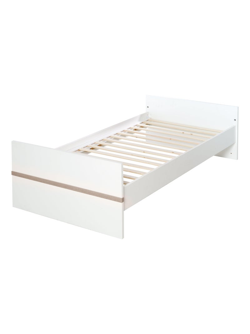 ROBA Lit bébé évolutif "Moritz" - 70x140 - Convertible - Hauteur Réglable - Blanc/Décor 'Luna elm' Blanc - Kiabi