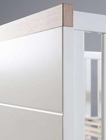 ROBA Lit bébé évolutif "Nele" - 70x140 - Hauteur Réglable - 0 à 7 Ans - Blanc/Décor Chêne Artisanal