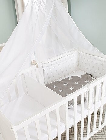 ROBA Lit Bébé Multifonctionnel 60 x 120 cm + Équipement du Lit - Blanc