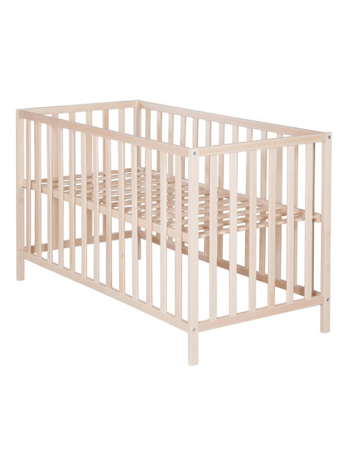 ROBA Lit Bébé Tout Barreaux Cosi 60 x 120 cm - 3 Positions de Hauteur - Hêtre Massif Bio - Kiabi