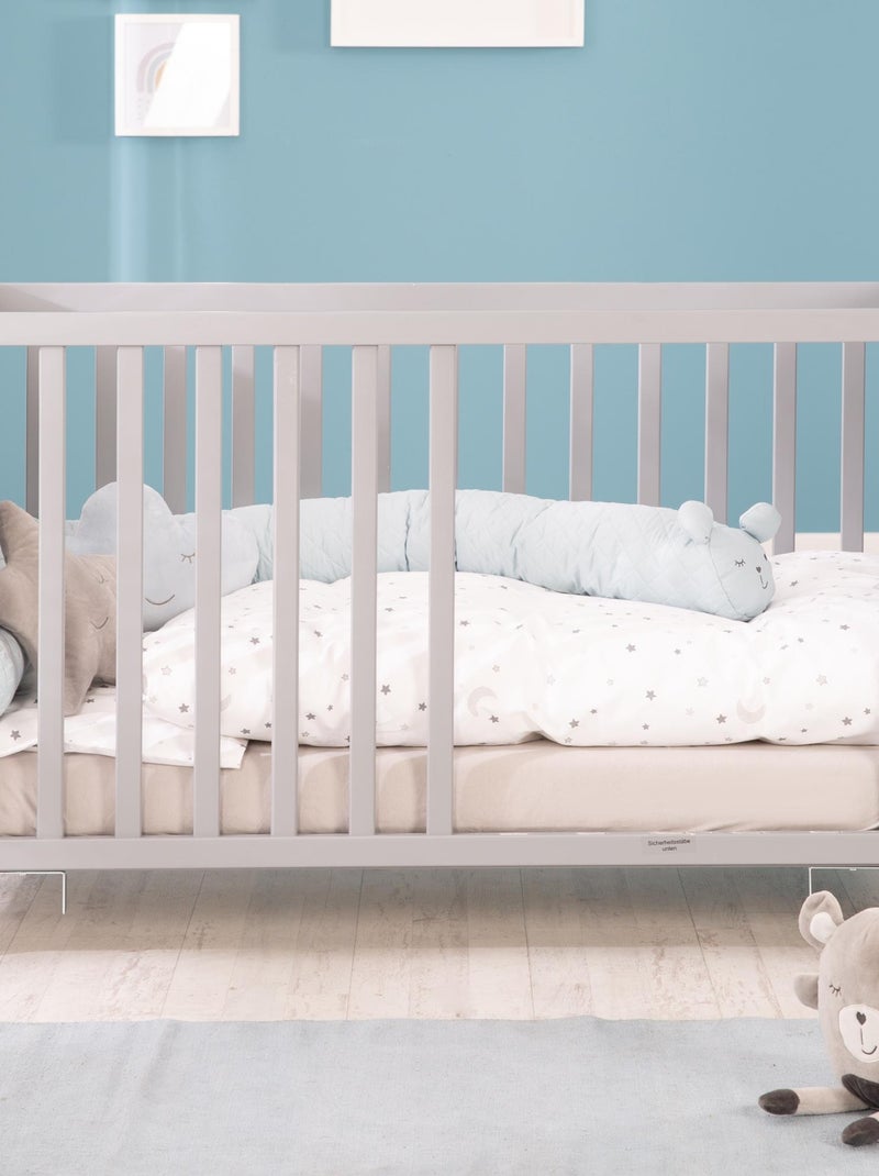 ROBA Lit Cododo 60 x 120 cm - Bois Gris - Réglable - 5 Barreaux Amovibles Gris - Kiabi