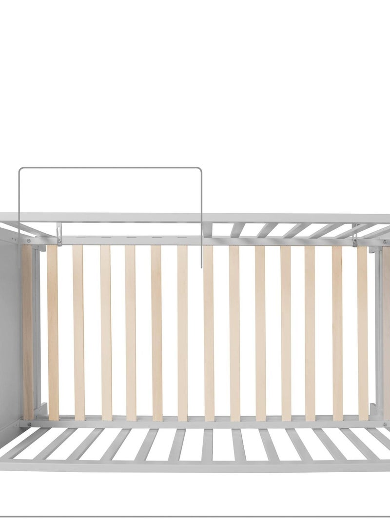 ROBA Lit Cododo 60 x 120 cm - Bois Gris - Réglable - 5 Barreaux Amovibles Gris - Kiabi