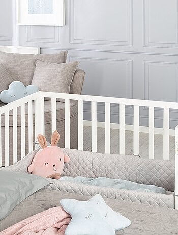 ROBA Lit Cododo "roba Style" 2en1 + Matelas + Tour + Barrière - Gris