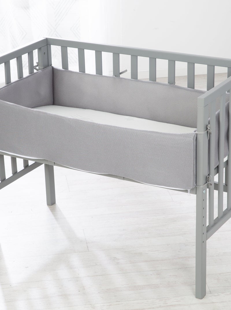 ROBA Lit Cododo "safe asleep®" 2en 1 + Matelas Ventilé + Tour + Barrière - Gris Gris - Kiabi