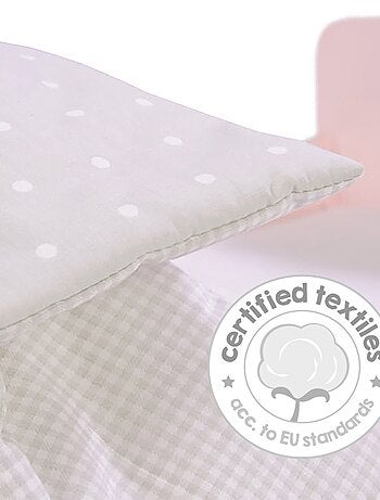 ROBA Lit de Poupée en Bois "Princess Sophie" - Inclus Textile - Rose/Gris