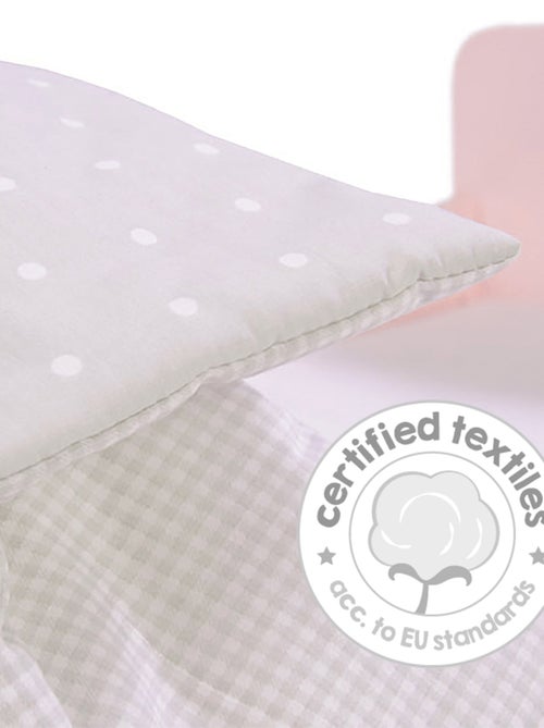 ROBA Lit de Poupée en Bois "Princess Sophie" - Inclus Textile - Rose/Gris - Kiabi