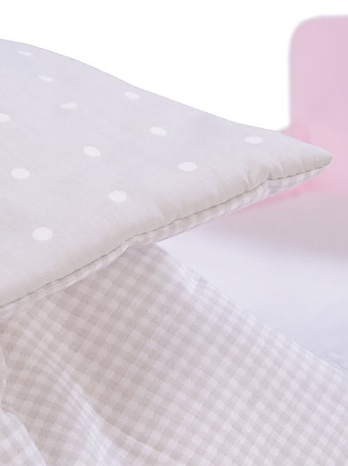 ROBA Lit de Poupée en Bois "Princess Sophie" - Inclus Textile - Rose/Gris - Kiabi