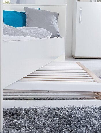 ROBA Lit pliable "Fold Up" 60x120 - Réglable en hauteur - Bois blanc