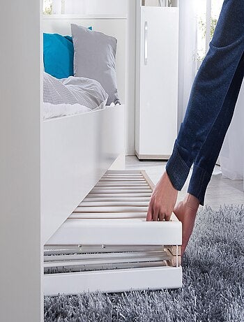 ROBA Lit pliable "Fold Up" 60x120 - Réglable en hauteur - Bois blanc