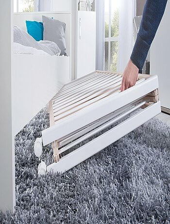 ROBA Lit pliable "Fold Up" 60x120 - Réglable en hauteur - Bois blanc