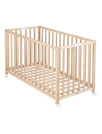 ROBA Lit pliable "Fold Up" 60x120 - Réglable en hauteur - Bois blanc