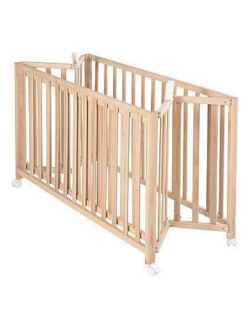 ROBA Lit pliable "Fold Up" 60x120 - Réglable en hauteur - Bois blanc