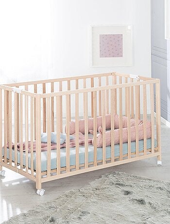 ROBA Lit pliable "Fold Up" 60x120 - Réglable en hauteur - Bois blanc