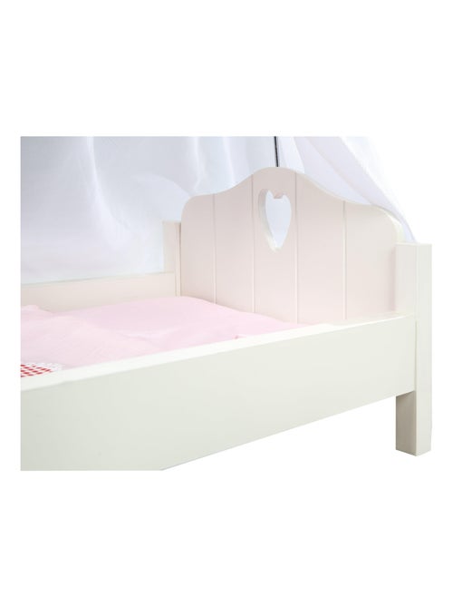 ROBA Lit pour Poupée en Bois "Fienchen" Inclus Textile Rose - Laqué Blanc - Kiabi