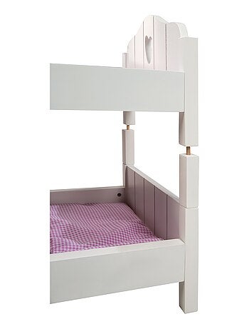 ROBA Lit Superposé pour Poupée Jumelle en Bois "Fienchen" - Séparable en 2 Lits - Laqué Blanc