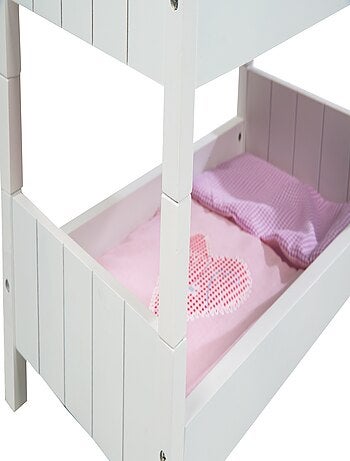 ROBA Lit Superposé pour Poupée Jumelle en Bois "Fienchen" - Séparable en 2 Lits - Laqué Blanc
