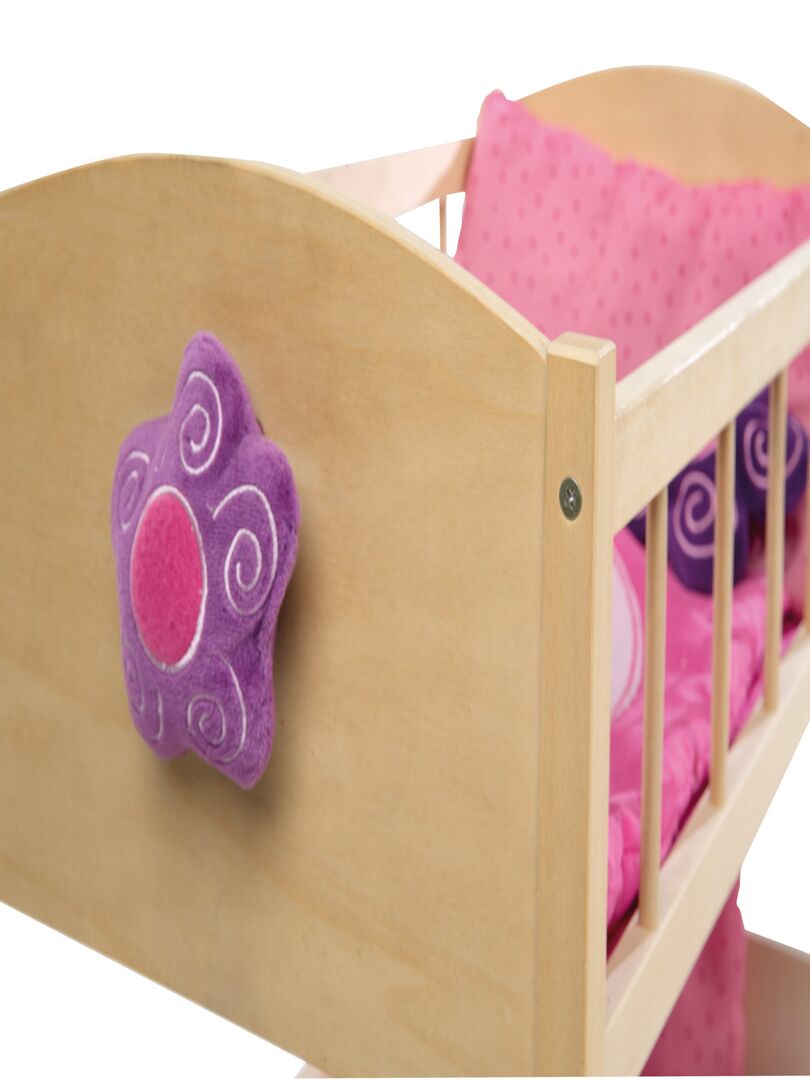howa lit de poupée lit superposé en bois Rainbow rose avec 2x literie,  mauve, effet brillant 24402