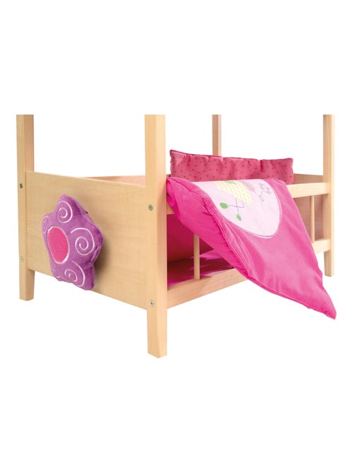ROBA Lit Superposé pour Poupée Jumelle en Bois "Happy Fee" + Équipement Textile - Naturel/ Rose - Kiabi