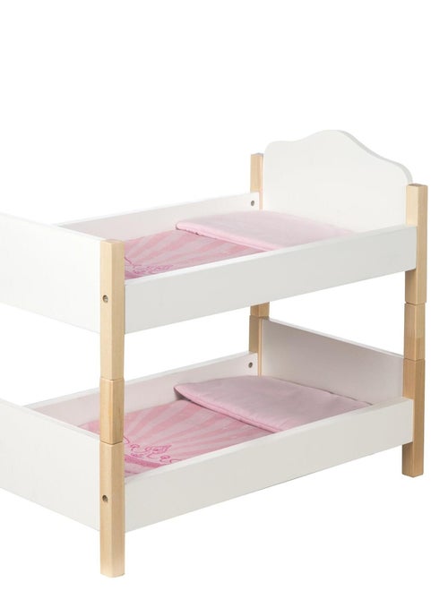 ROBA Lit Superposé pour Poupée Jumelle en Bois "Scarlett" - Séparable en 2 Lits - Blanc/Naturel - Kiabi