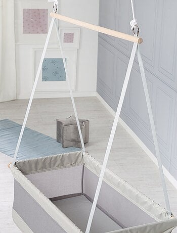 ROBA Lit Suspendu "safe asleep®" - 45x90 - Tissu À Mailles - Matelas Inclus
