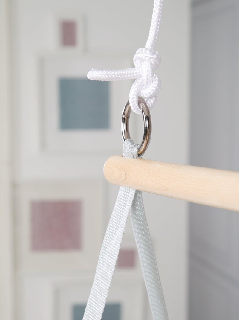 ROBA Lit Suspendu "safe asleep®" - 45x90 - Tissu À Mailles - Matelas Inclus Gris Blanc - Kiabi