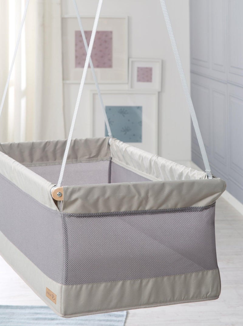 ROBA Lit Suspendu "safe asleep®" - 45x90 - Tissu À Mailles - Matelas Inclus Gris Blanc - Kiabi