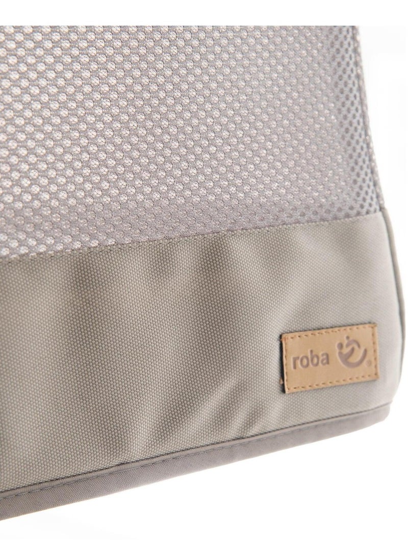 ROBA Lit Suspendu "safe asleep®" - 45x90 - Tissu À Mailles - Matelas Inclus Gris Blanc - Kiabi