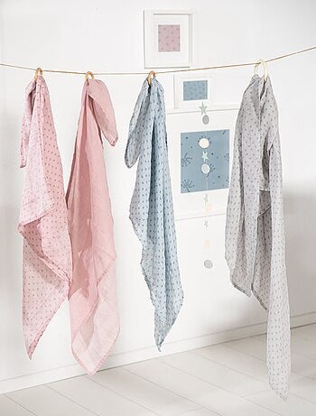 ROBA Lot 2 Serviettes d'Allaitement 'Lil Planet' - 120 x120 - Coton Bio OEKOTEX