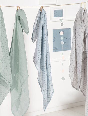 ROBA Lot 2 Serviettes d'Allaitement 'Lil Planet' - 120 x120 - Coton Bio OEKOTEX