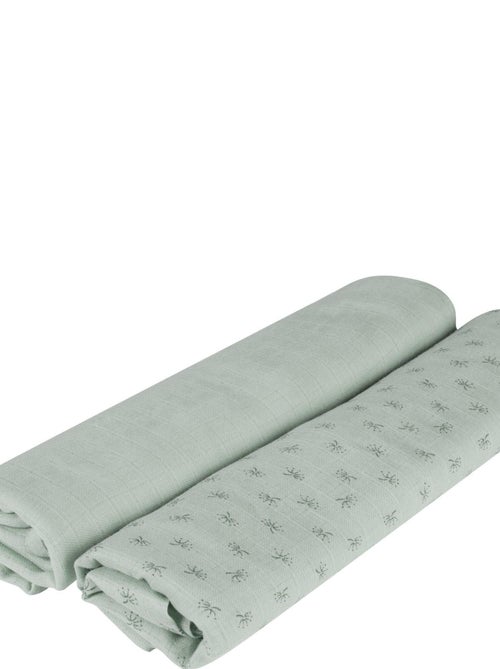 ROBA Lot 2 Serviettes d'Allaitement 'Lil Planet' - 120 x120 - Coton Bio OEKOTEX - Kiabi