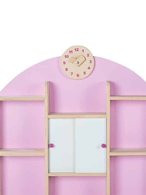 ROBA Marchande en Bois avec Horloge + Caisse Enregistreuse Microphone et Accessoires - Rose/Naturel - Kiabi