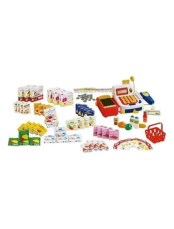 ROBA Marchande en Bois + Caisse Enregistreuse avec Microphone et Autres Accessoires