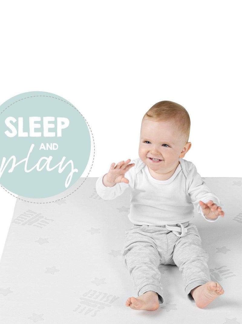 ROBA Matelas pour Parc Bébé Rectangulaire - Housse Amovible - "Safe Asleep®" Air Blanc - Kiabi