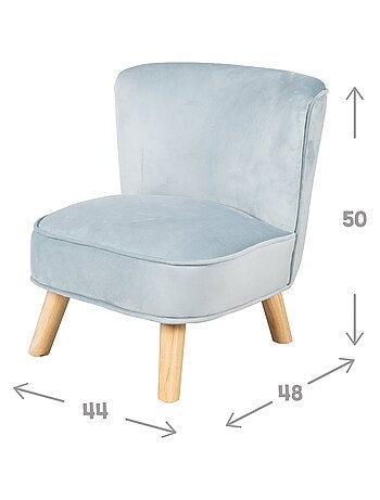 ROBA Mini Fauteuil en Velours "Lil Sofa" - Chaise Enfant avec Pieds en Bois Stables - Rose