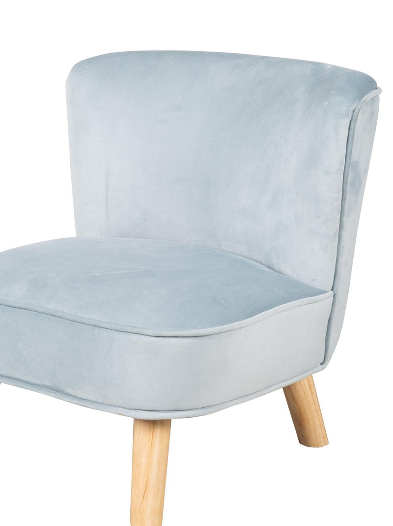 ROBA Mini Fauteuil en Velours "Lil Sofa" - Chaise Enfant avec Pieds en Bois Stables - Bleu Clair Bleu clair - Kiabi