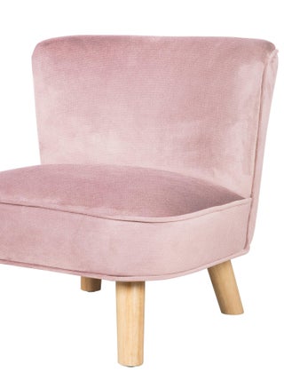 ROBA Mini Fauteuil en Velours "Lil Sofa" - Chaise Enfant avec Pieds en Bois Stables - Rose